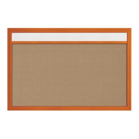 United Visual Products Slim Enclosed Corkboard, 36"x36", Gold Alum Frame/Forbo UVEB3636-GOLD-FORBO